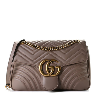 Gucci Calfskin Matelasse Medium GG Marmont Shoulder Bag Porcelain Rose 1 of 12