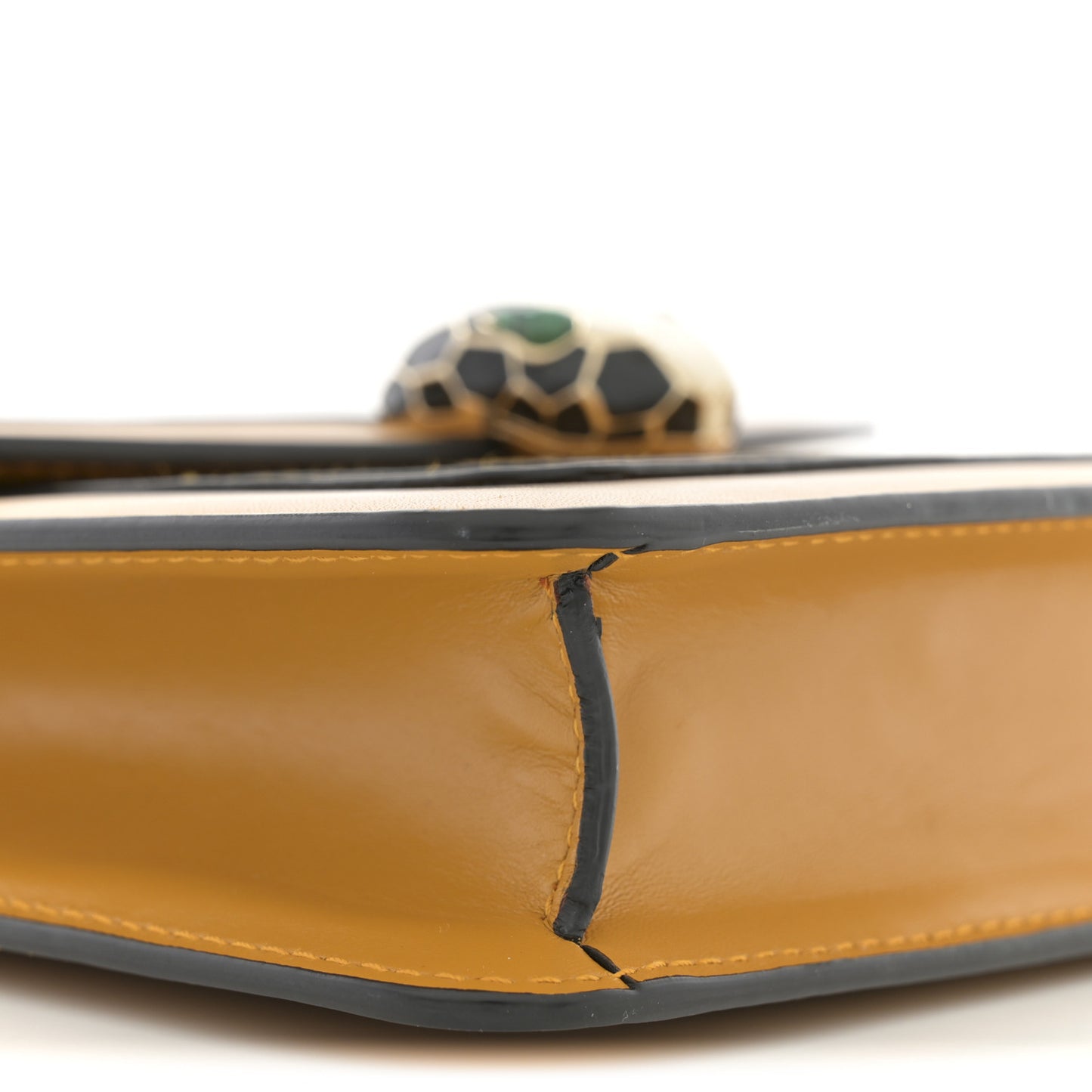 Calfskin Small Serpenti Forever Snake Strap Crossbody Bag Dark Yellow