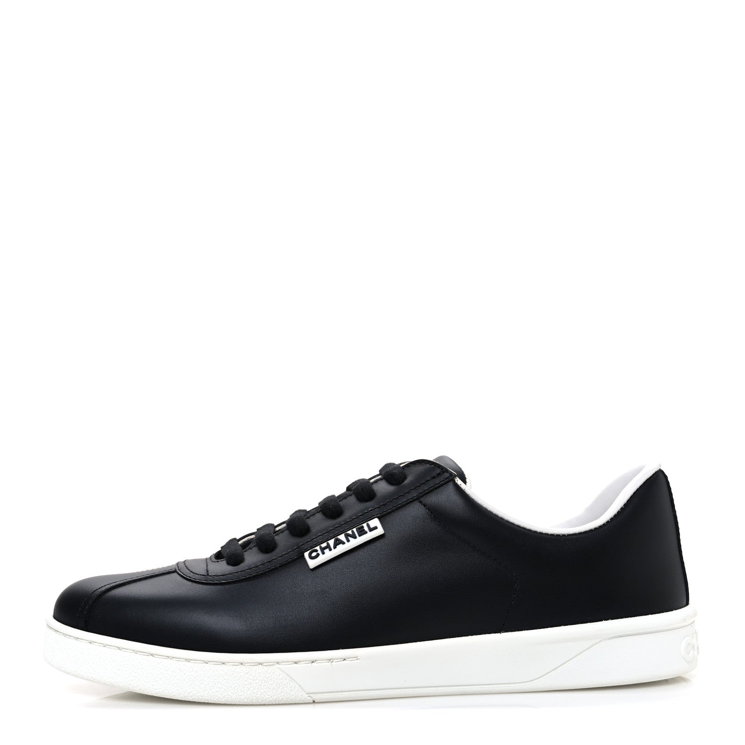 Chanel Calfskin CC Womens Sneakers 40.5 Black 1 of 10