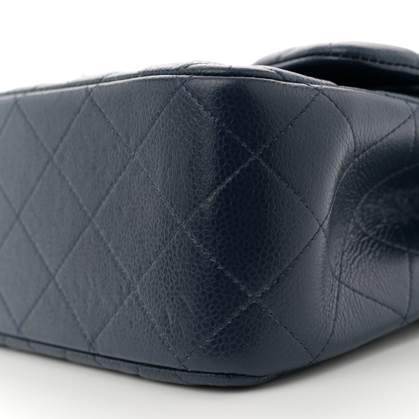 Caviar Quilted Jumbo Double Flap Navy