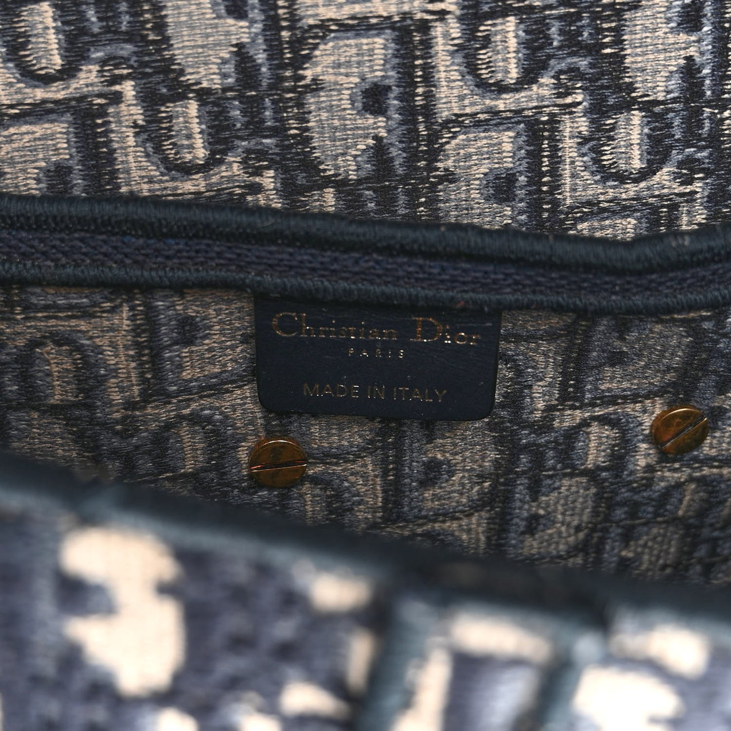 Oblique Embroidered Saddle Bag Blue