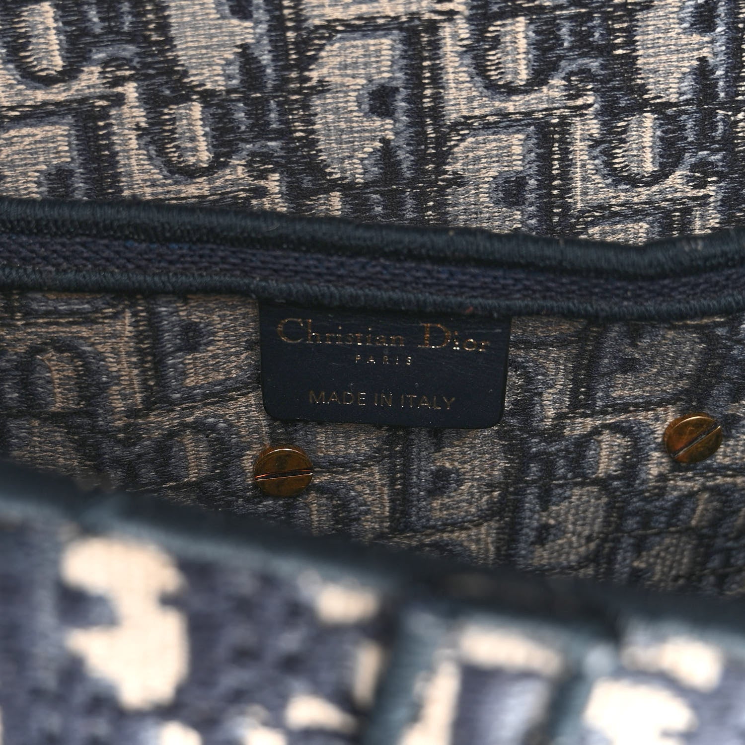 Christian Dior Oblique Embroidered Saddle Bag Blue 6 of 10