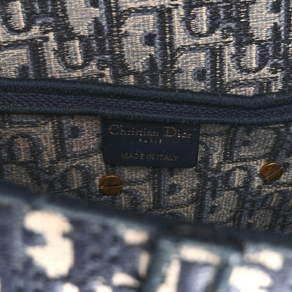 Christian Dior Oblique Embroidered Saddle Bag Blue 6 of 10