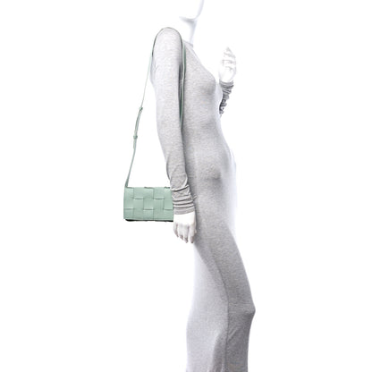 Bottega Veneta Lambskin Maxi Intreccio Small Cassette Crossbody Bag New Sauge 2 of 12