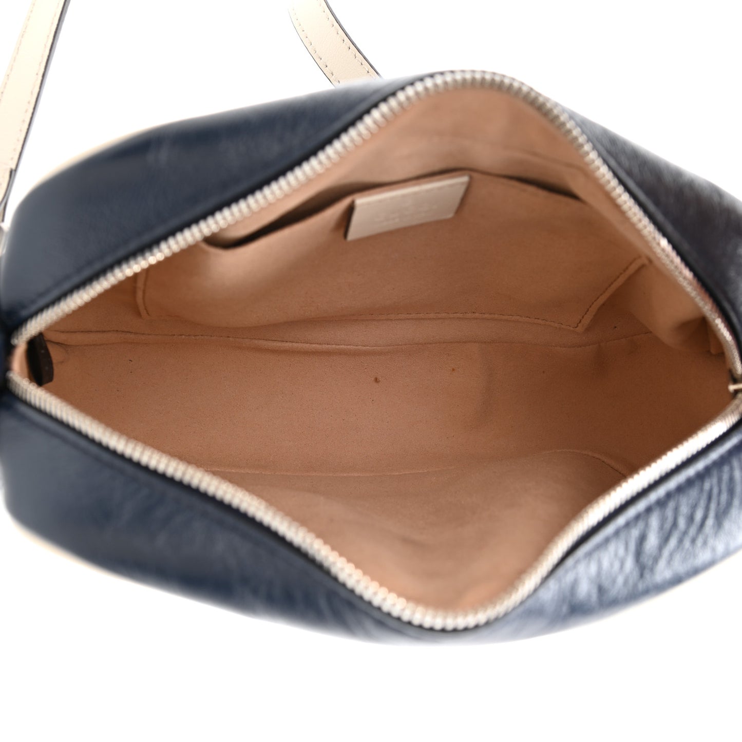 Vintage Effect Calfskin Matelasse Diagonal Small Torchon GG Marmont Chain Shoulder Bag Blue Agata Mystic White
