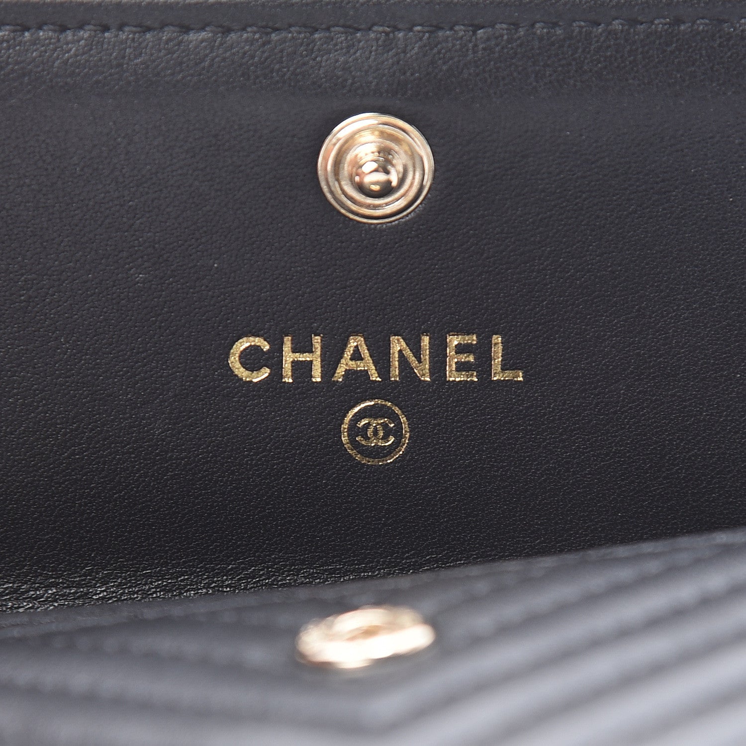 Chanel Lambskin Chevron Quilted Boy Card Holder Black 7 of 11