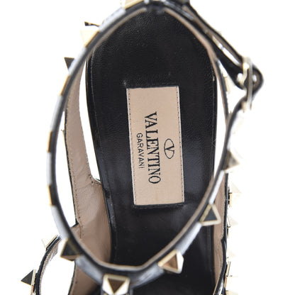 Valentino Garavani Patent Rockstud Ankle Strap Pumps 36.5 Smeraldo Black 6 of 9