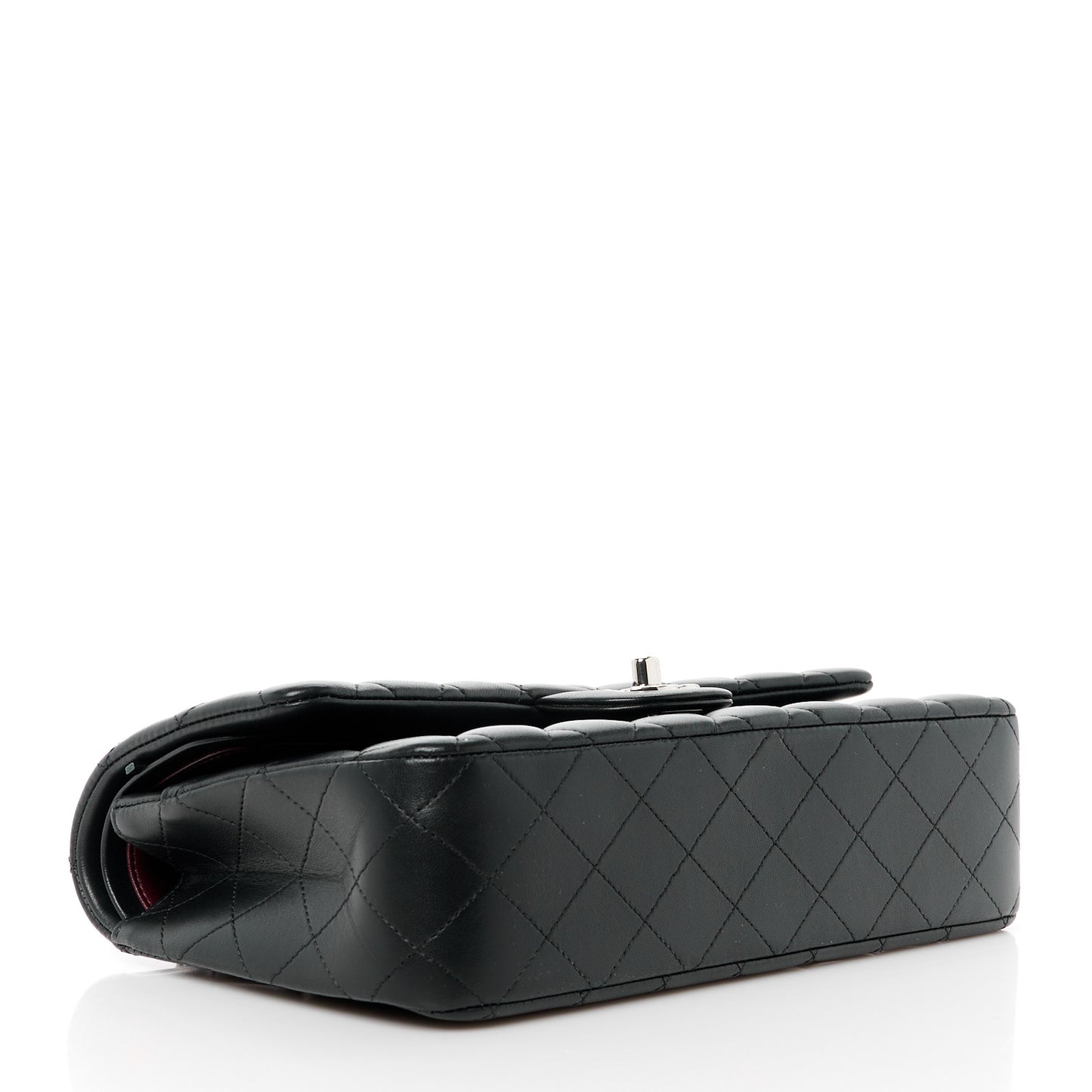 Lambskin Quilted Medium Double Flap Black