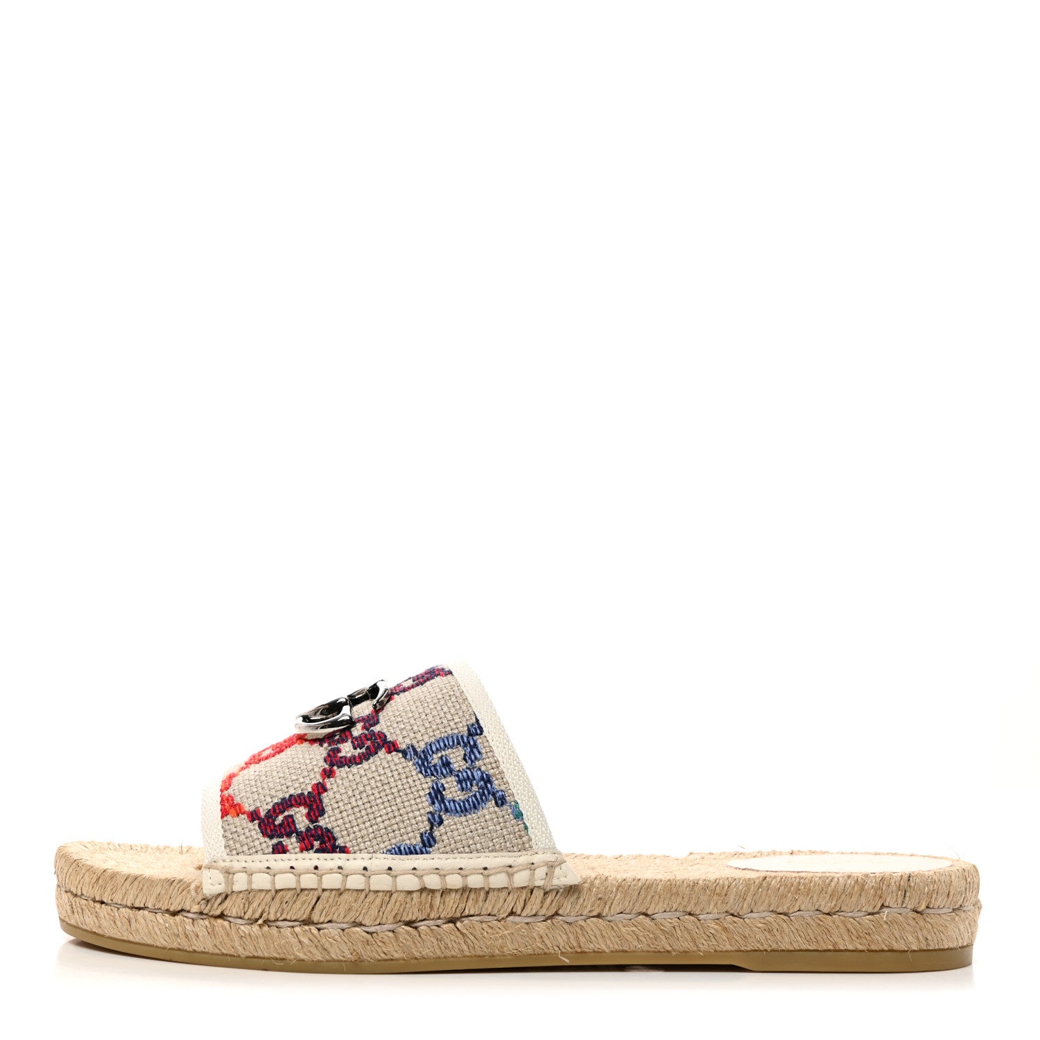 Gucci Linen Psychedelic Mini GG Monogram Slide Sandals 41 Multicolor 1 of 9