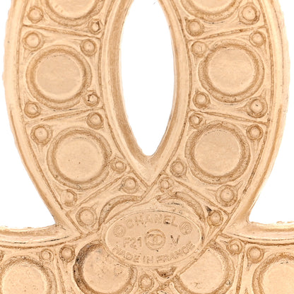 Chanel Metal Crystal Graduated Pearl CC Brooch Gold 3 of 4