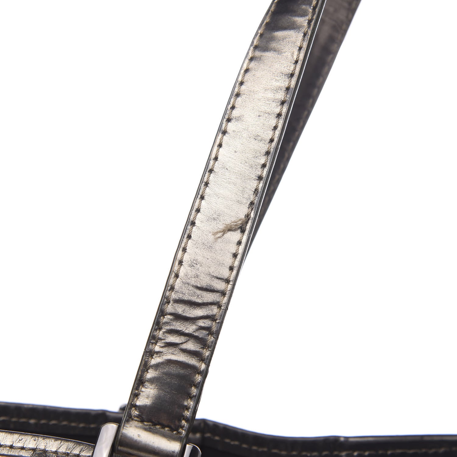 Burberry Metallic Calfskin Nova Check Shopper Tote Pewter 23 of 23