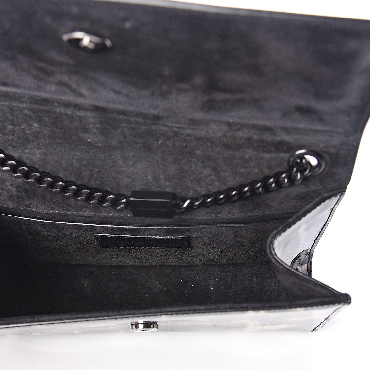 Saint Laurent Patent Small Monogram Kate Satchel Black Ivory Gold 4 of 8