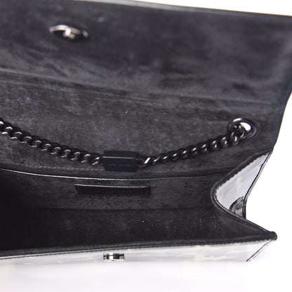 Saint Laurent Patent Small Monogram Kate Satchel Black Ivory Gold 4 of 8
