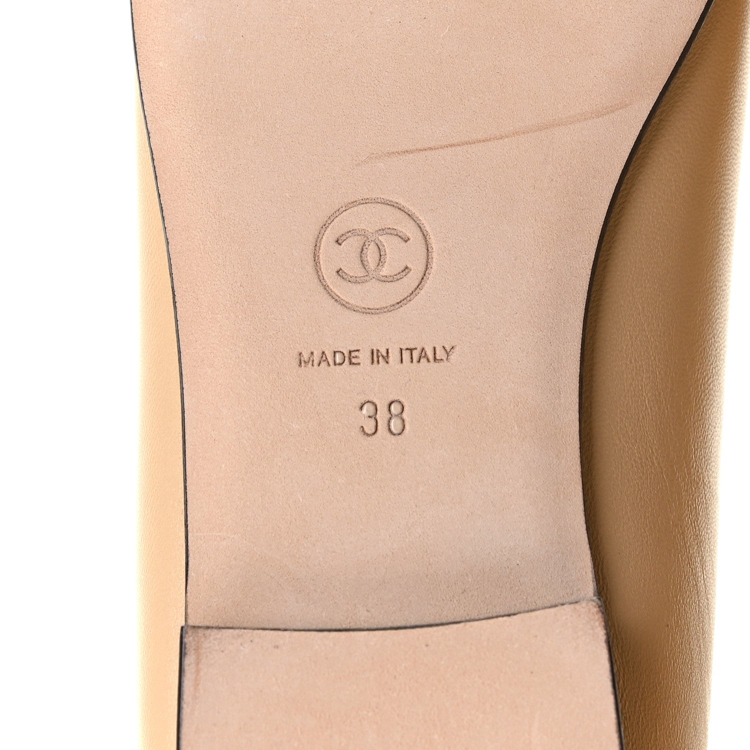 Chanel Lambskin Cap Toe Ballerina Flats 38 Beige Black 7 of 12