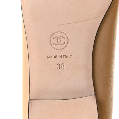 Chanel Lambskin Cap Toe Ballerina Flats 38 Beige Black 7 of 12