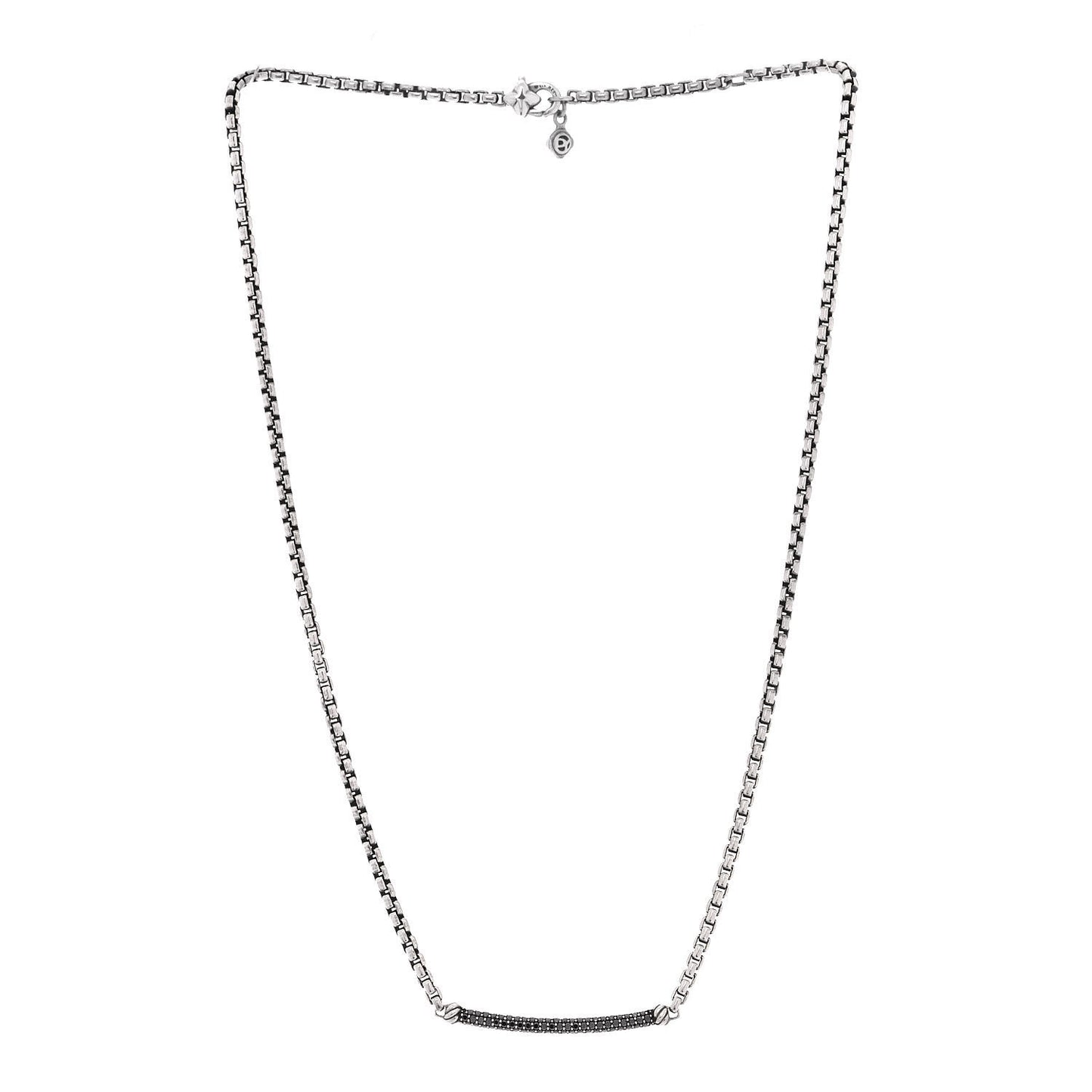 Sterling Silver Black Diamond Petite Metro Necklace