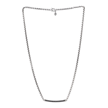 David Yurman Sterling Silver Black Diamond Petite Metro Necklace 2 of 4