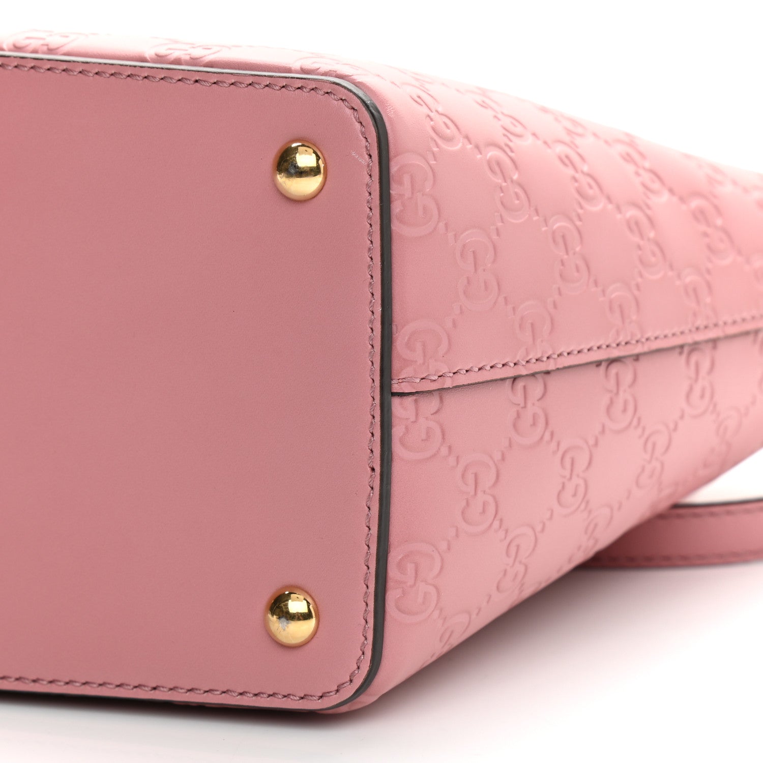 Gucci Guccissima Signature Small Zippered Bucket Tote Rose Baby Candy 9 of 10