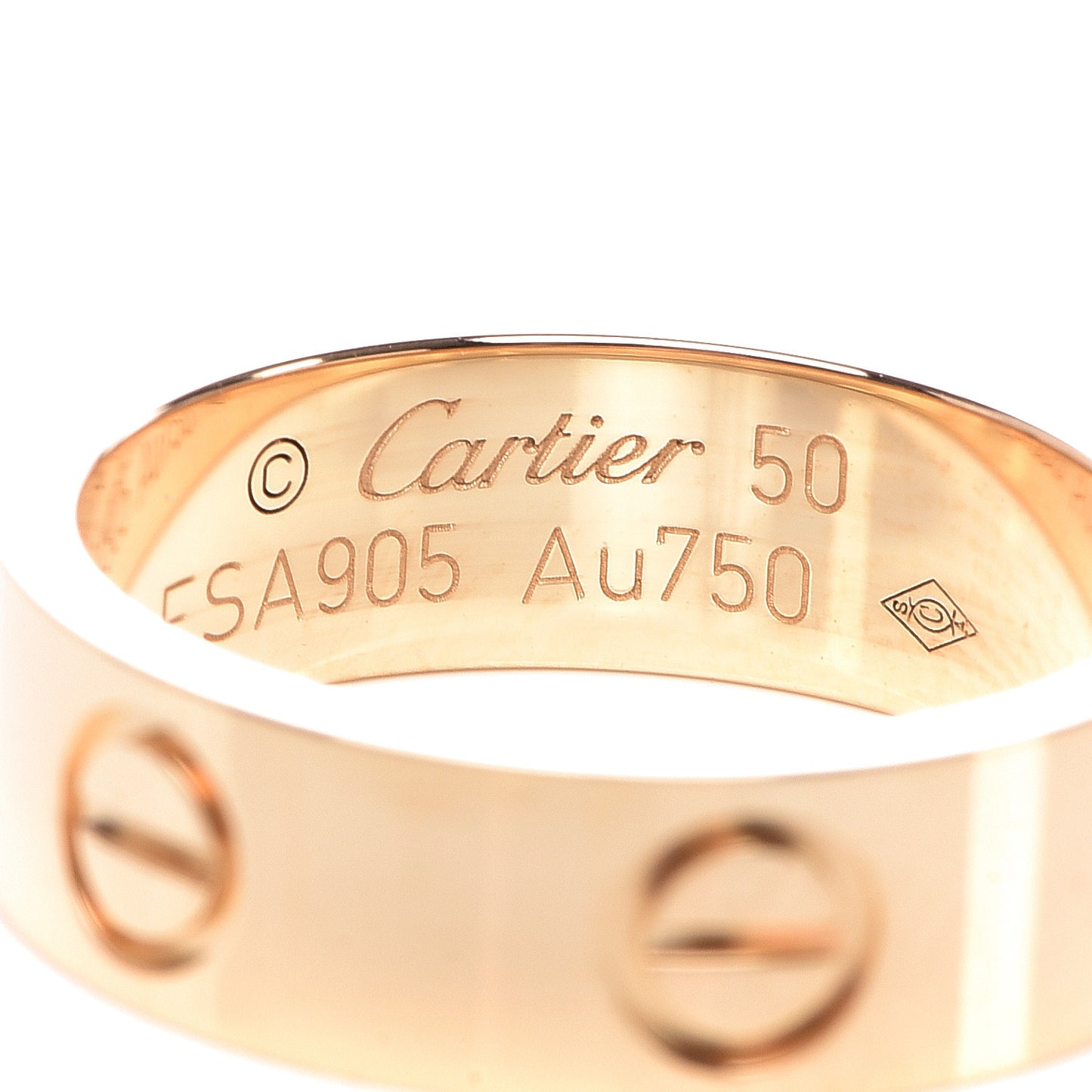 18K Yellow Gold 5.5mm LOVE Ring 50 5.25