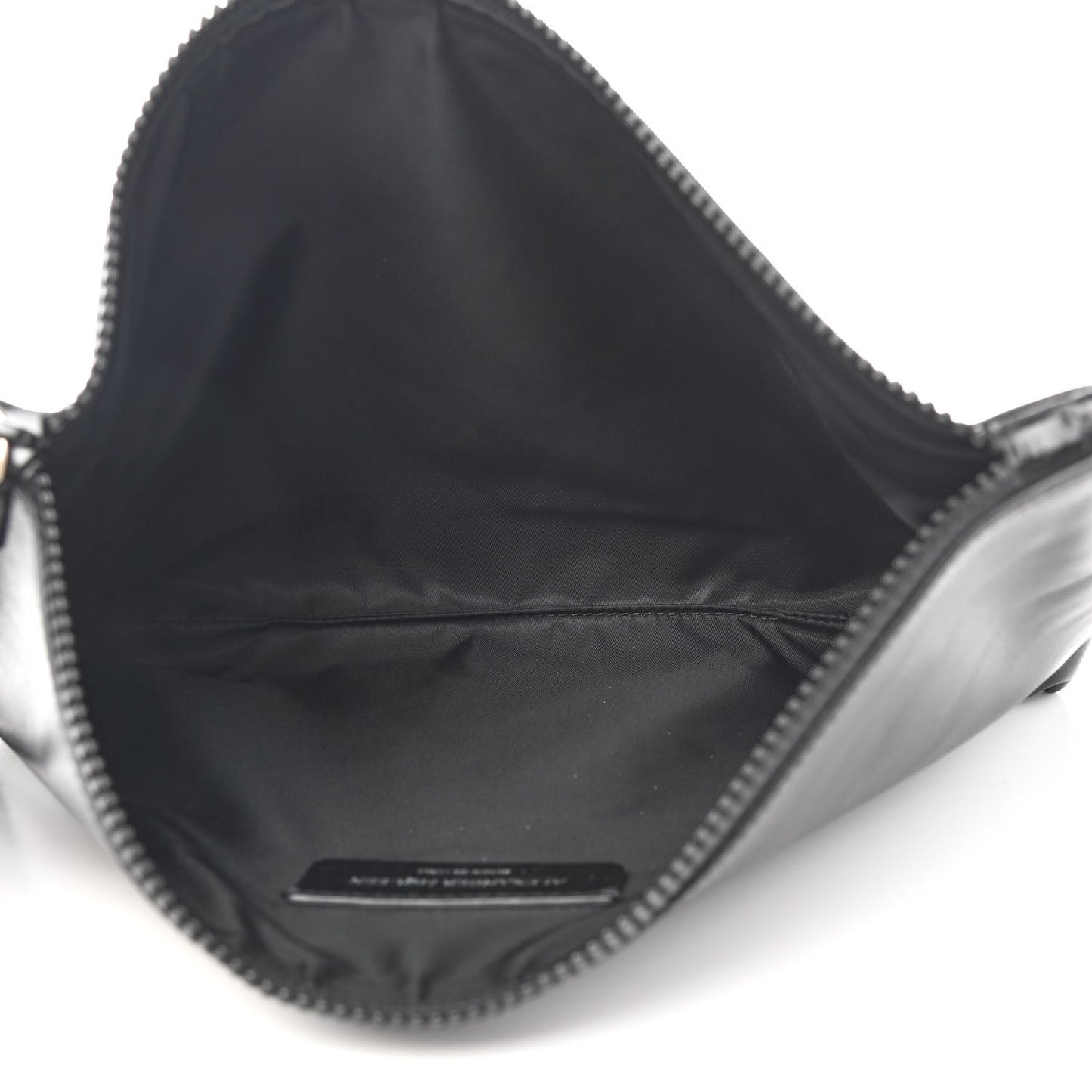 Calfskin Studded Unio Jack Skull Zipped Pouch Black