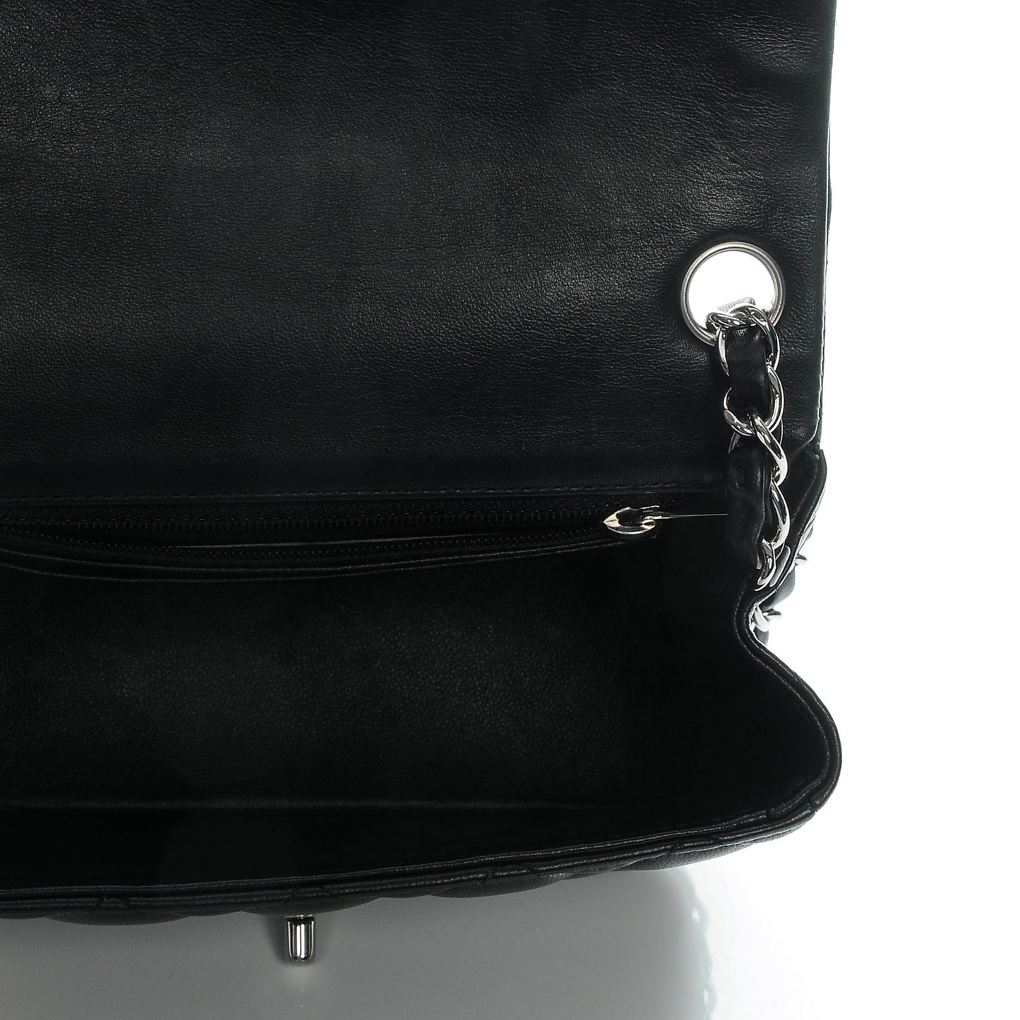 Lambskin Quilted Mini Square Flap Black