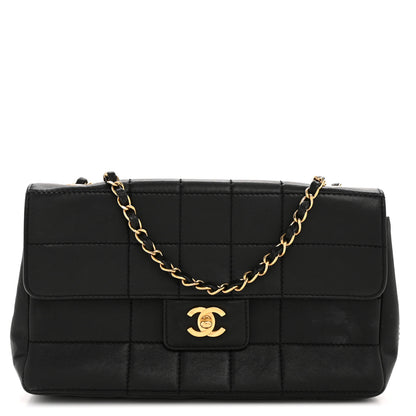 Chanel Lambskin Stitched Chocolate Bar Single Flap Black 1 of 13
