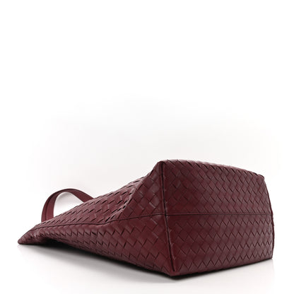 Bottega Veneta Calfskin Intrecciato Large North South Tote Bag Burgundy 4 of 9