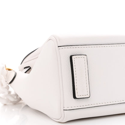 Versace Grained Calfskin Small La Medusa Top Handle Bag White 8 of 9