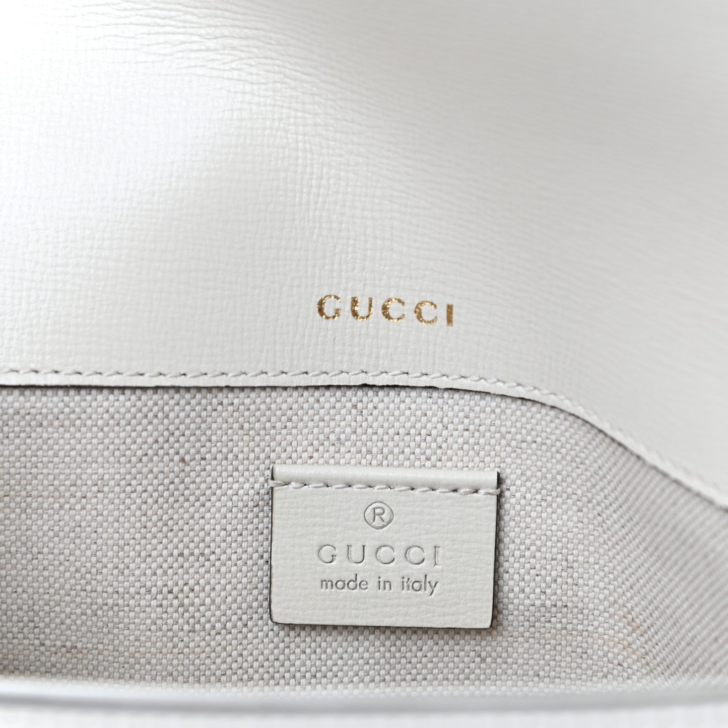 GG Supreme Monogram Web Mini Horsebit 1955 Shoulder Bag Beige Mystic White
