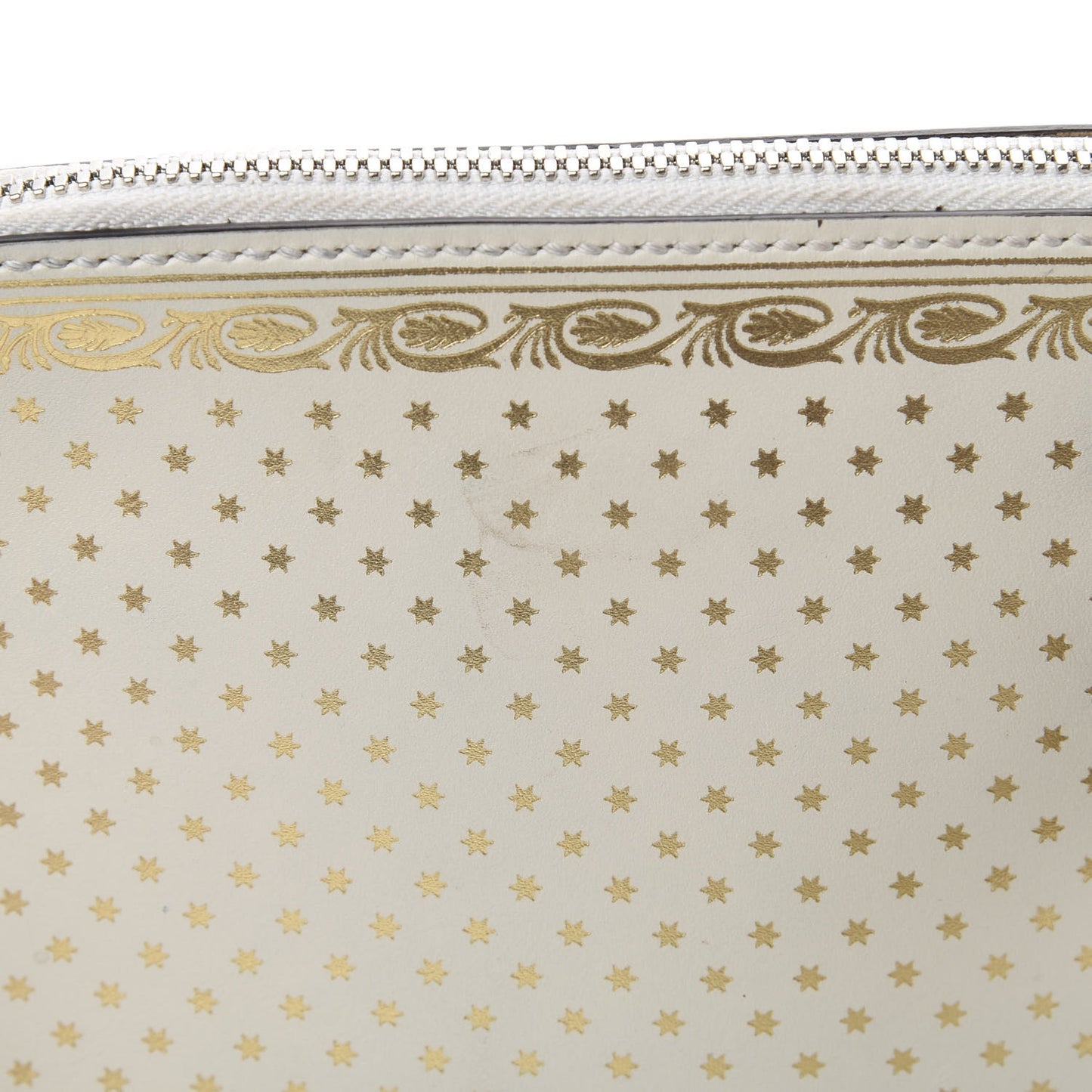 X SEGA Calfskin GUCCY Stars Mini Dome Shoulder Bag Mystic White Gold