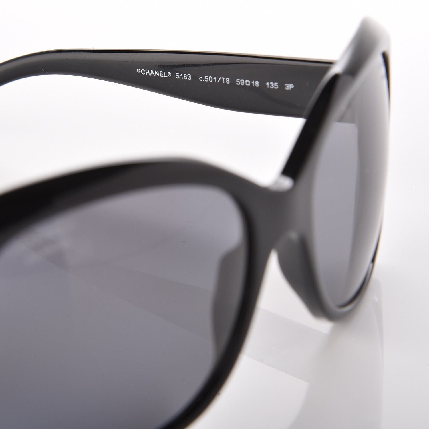 Chanel Polarized CC Sunglasses 5183 Black 5 of 8
