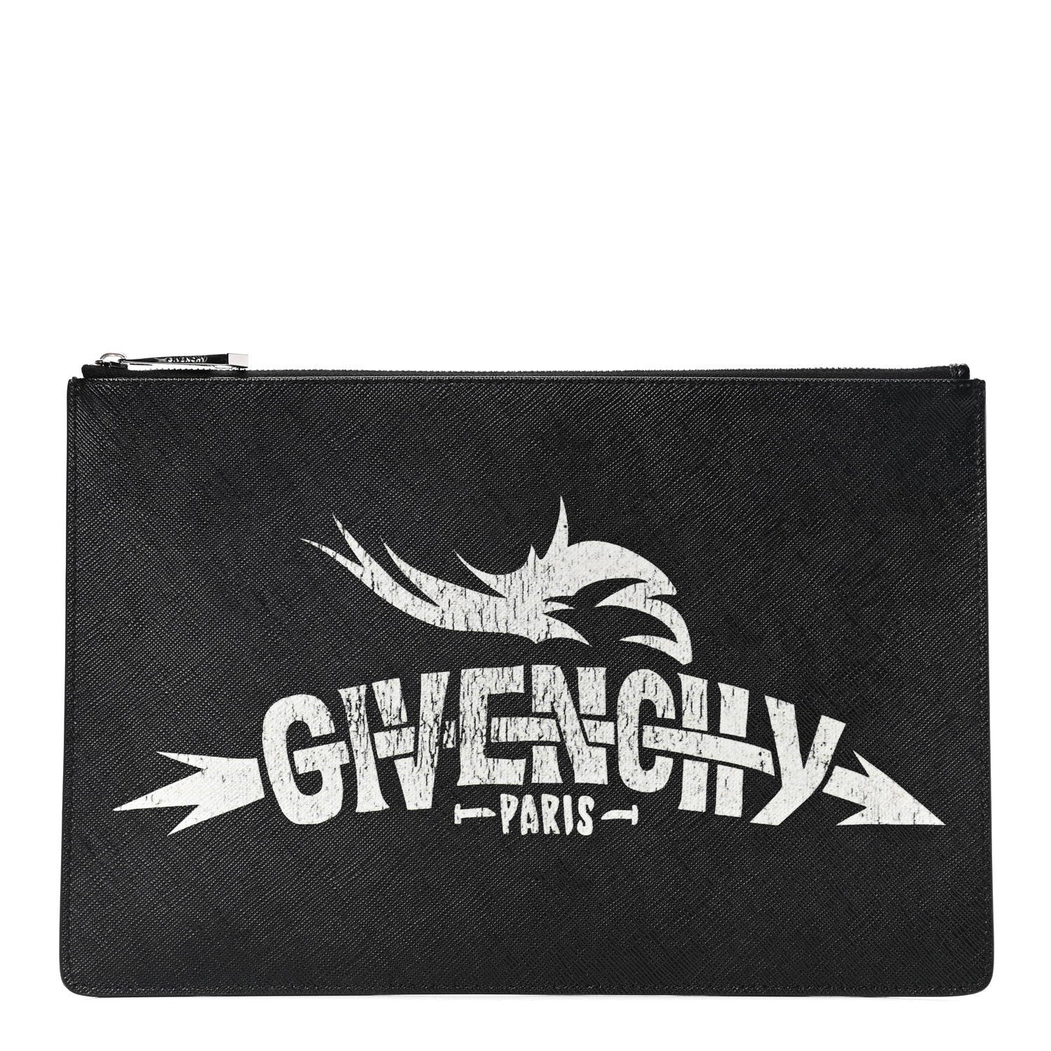 Givenchy Textured Coated Canvas Icon Print Medium Pouch Black 1 of 4