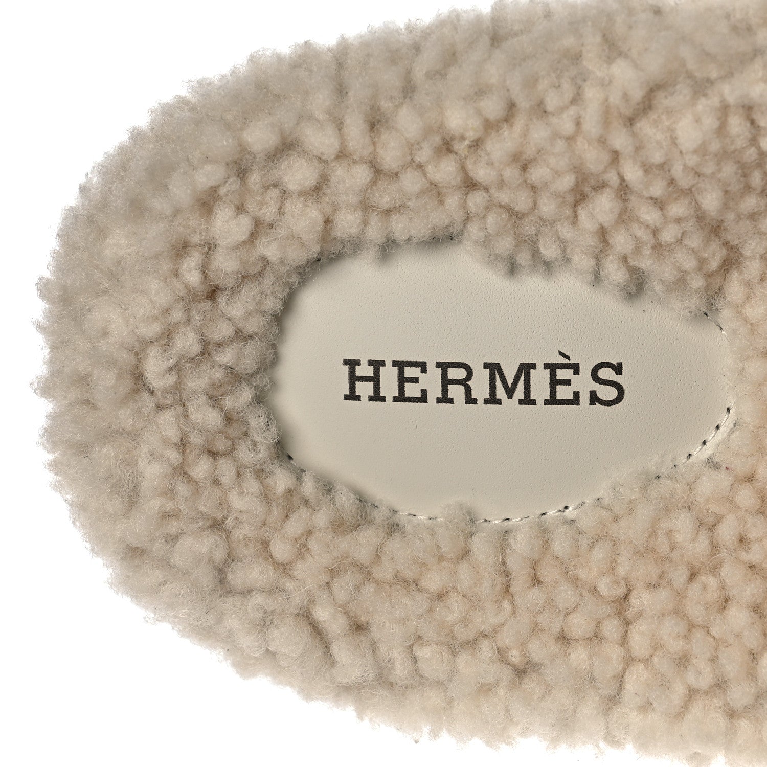Hermes Calfskin Woolskin Mens Chypre Sandals 42 Black Ecru 8 of 9