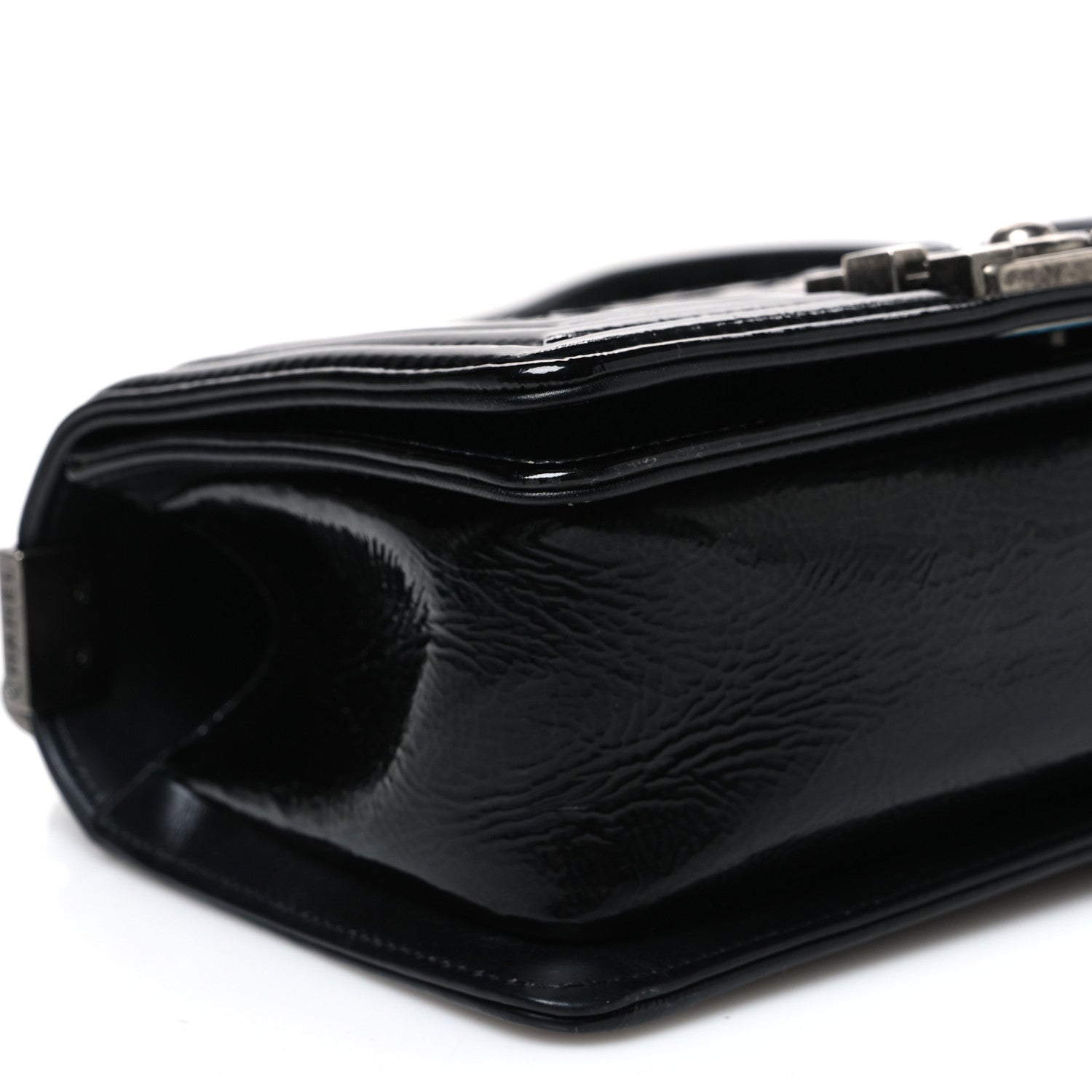 Chanel Patent Calfskin Snakeskin Small Boy Flap Black Silver 9 of 10