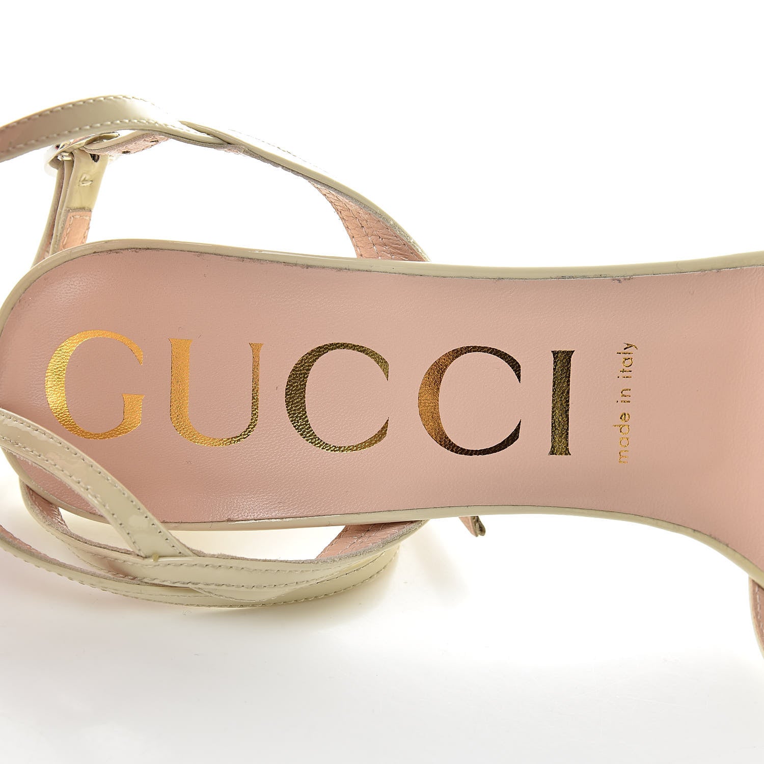 Gucci Vernice Crystal Sandals 39 Vintage White 6 of 9
