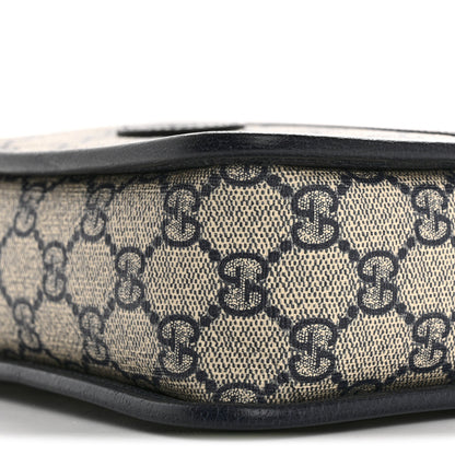 Gucci GG Supreme Monogram Textured Dollar Calfskin Mini Retro Interlocking G Shoulder Bag Beige Blue 10 of 10