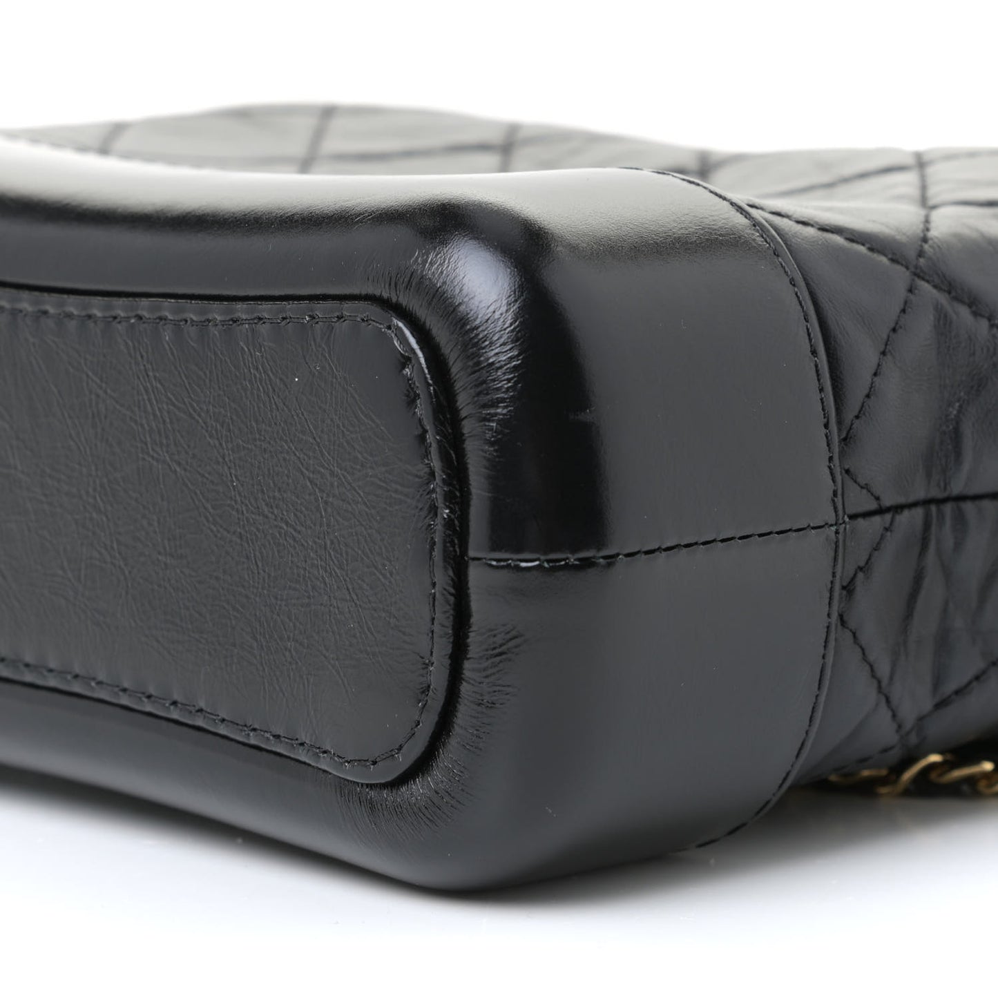 Aged Calfskin Quilted Small Gabrielle Hobo Black