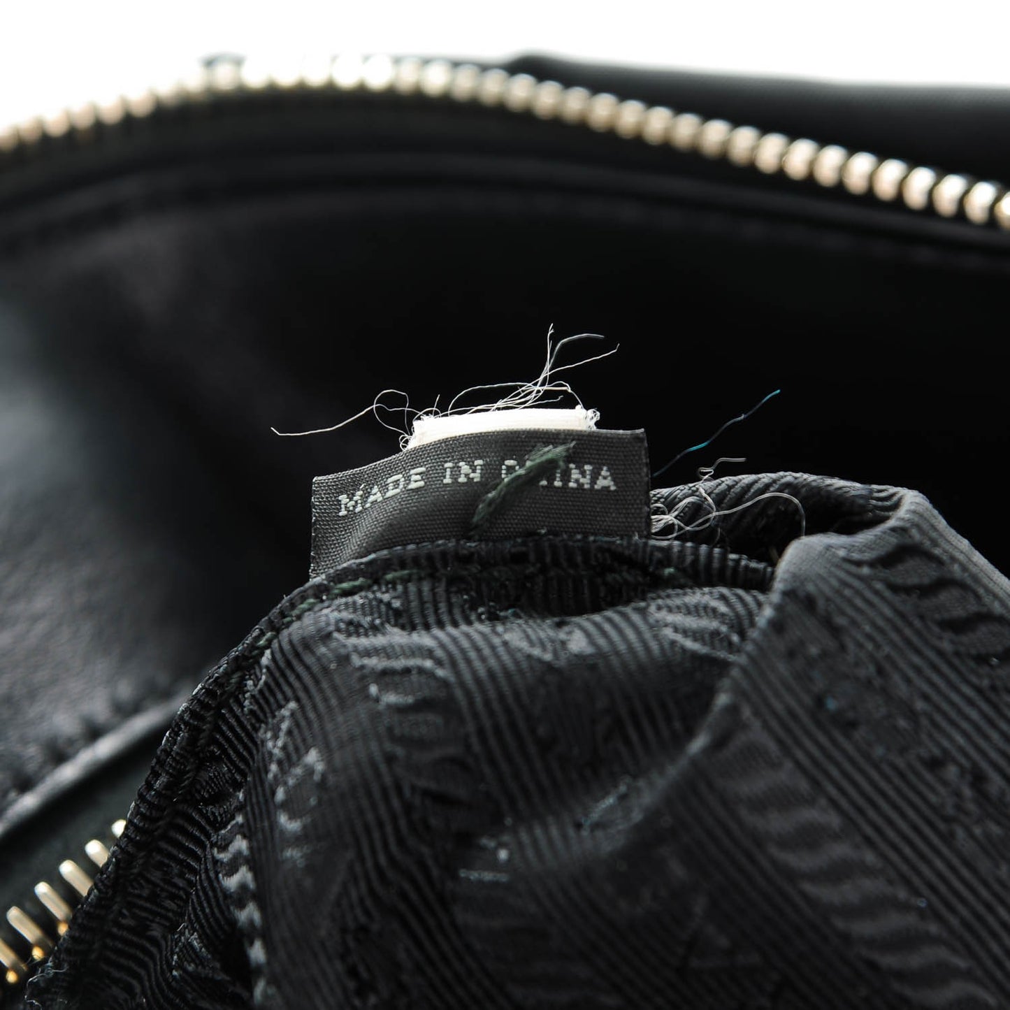 Tessuto Nylon Calfskin Shopping Satchel Black