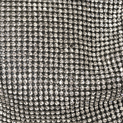 Alexander Wang Mesh Crystal Rhinestone Mini Scrunchie Clutch Black Silver 11 of 11