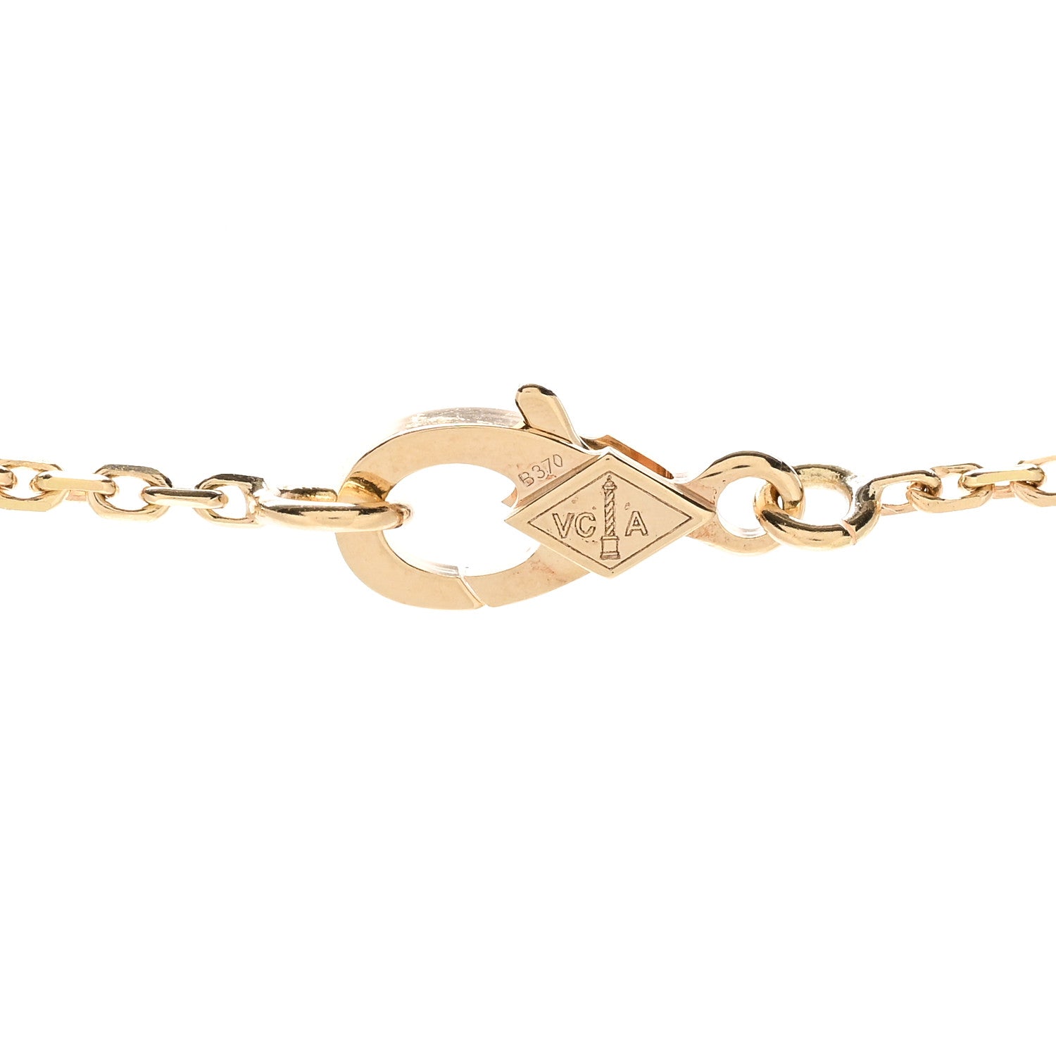 Van Cleef & Arpels 18K Yellow Gold Guilloche Vintage Alhambra Pendant Necklace 4 of 6