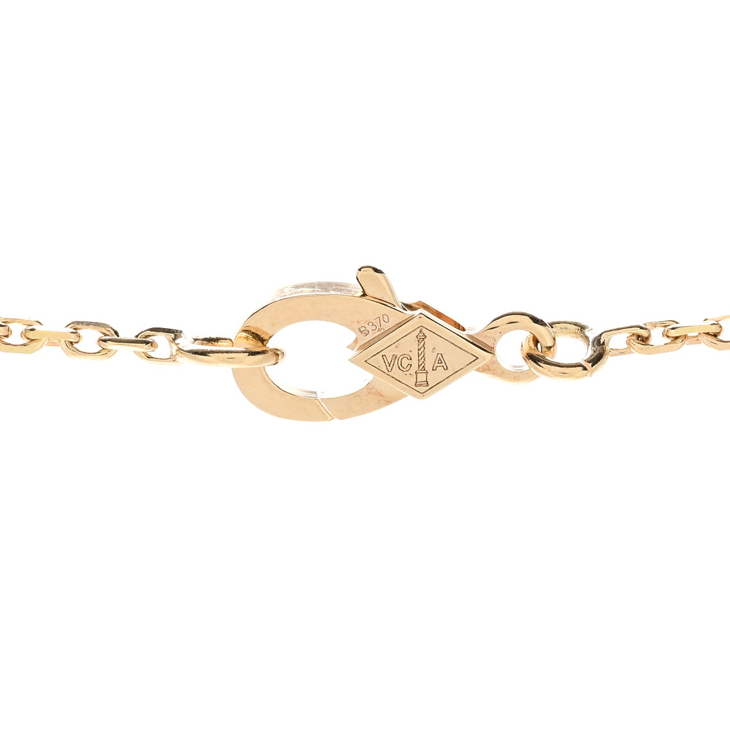 18K Yellow Gold Guilloche Vintage Alhambra Pendant Necklace