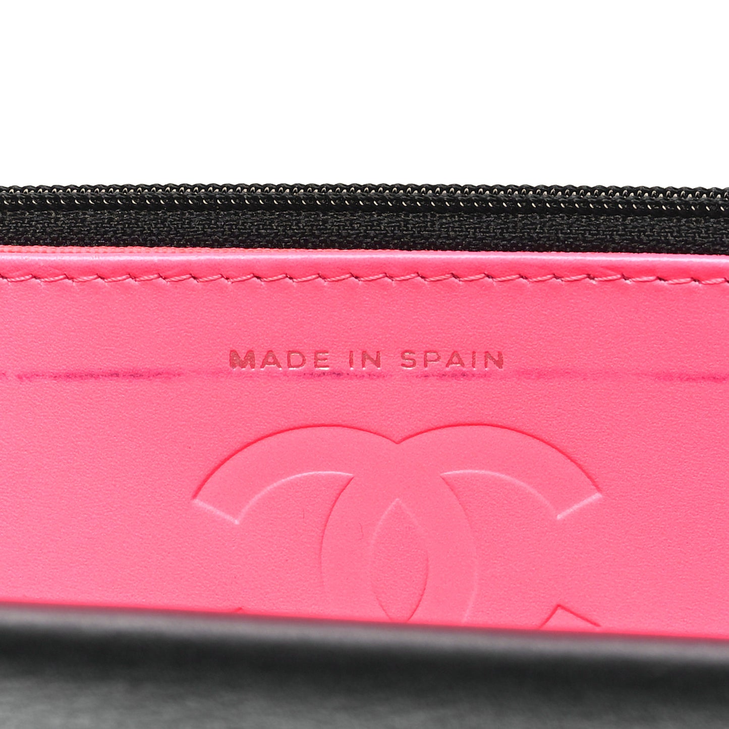 Calfskin Quilted Cambon Wallet on Chain WOC Black