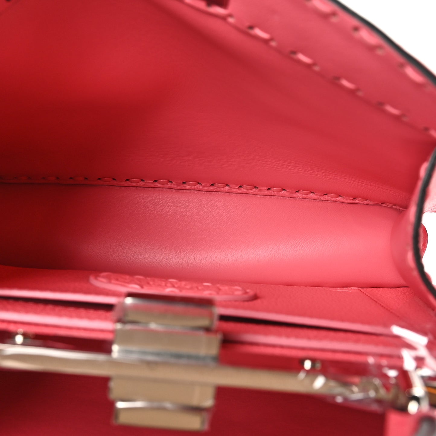 Cuoio Roma Sellerissima Nappa Sintetica Tape Stitch Small Peekaboo I SEE U Satchel Pink Dalia