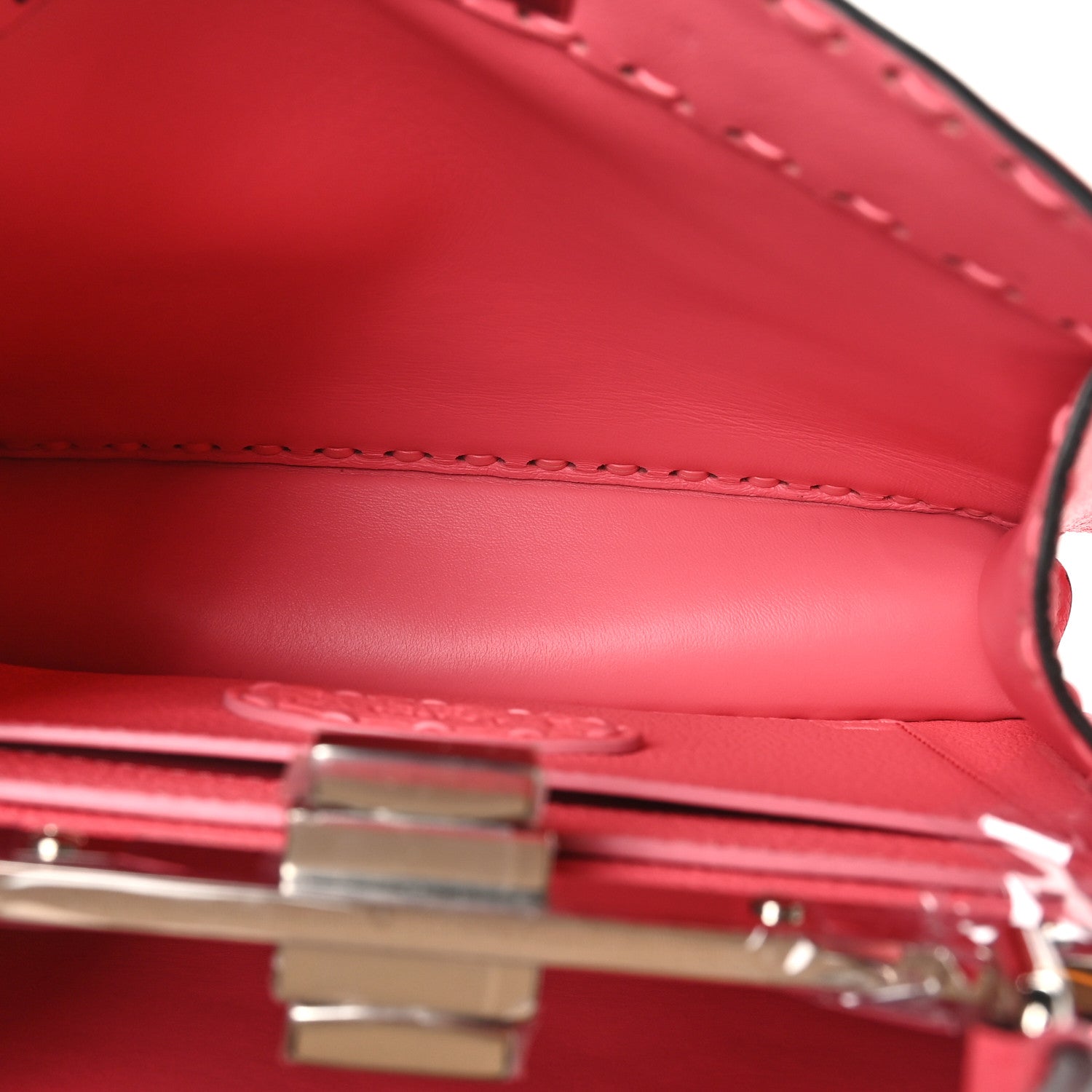 Fendi Cuoio Roma Sellerissima Nappa Sintetica Tape Stitch Small Peekaboo I SEE U Satchel Pink Dalia 5 of 10