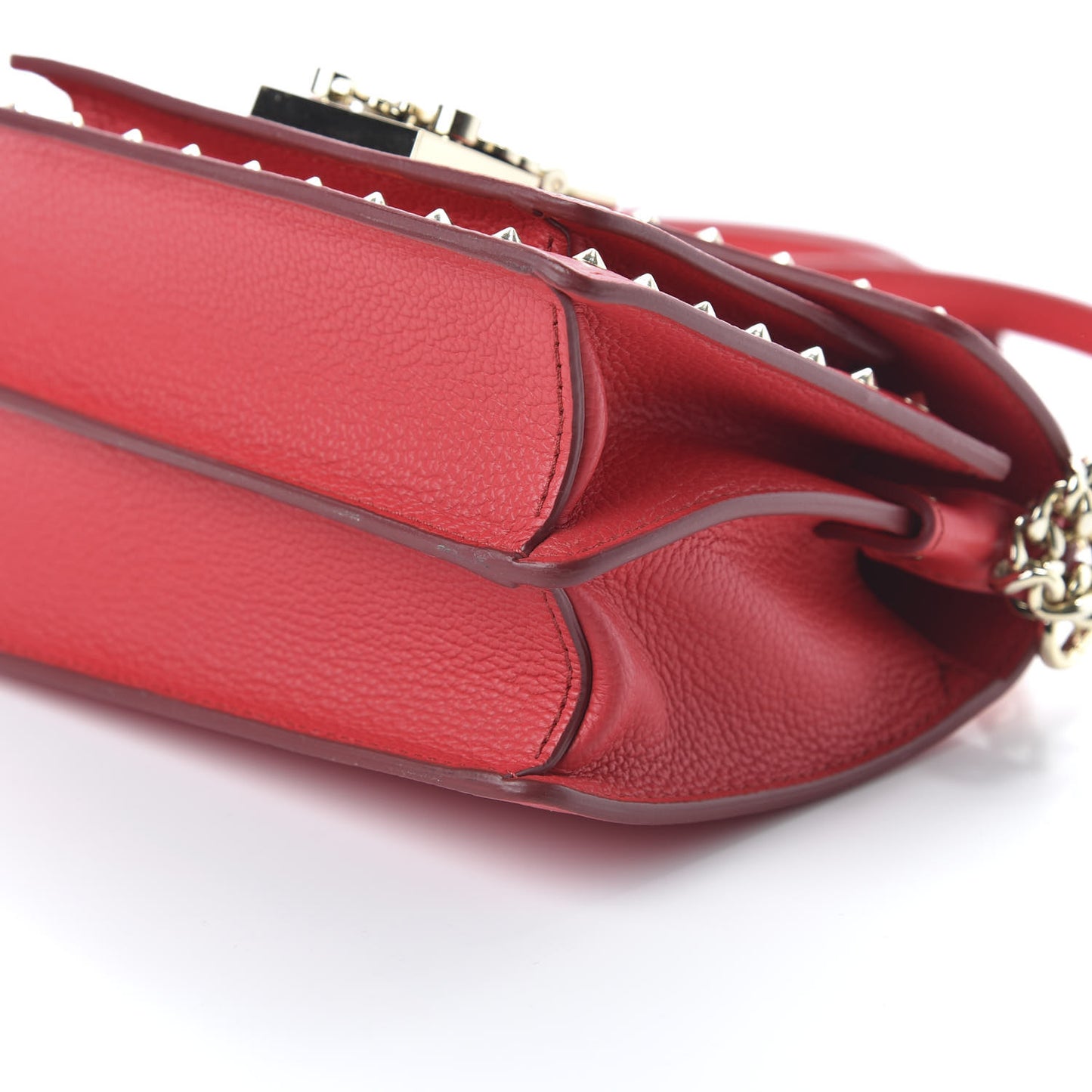 Calfskin Studded Mini Patricia Crossbody Bag Chinese Red