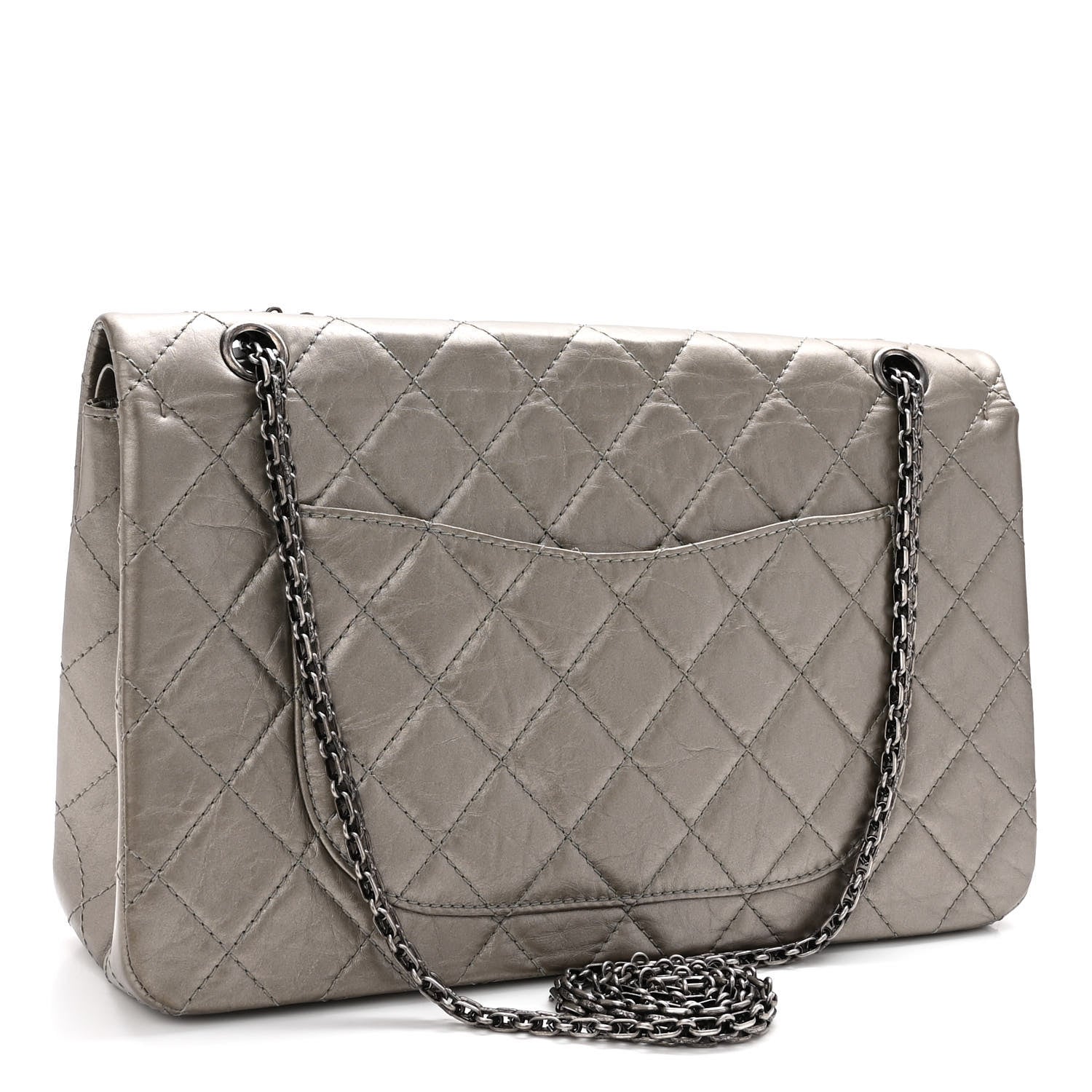 Chanel Metallic Aged Calfskin Quilted 2.55 Reissue 227 Flap Grey 2 of 10