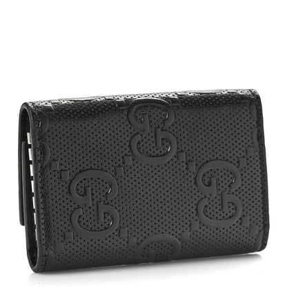 Gucci Calfskin GG Tennis Embossed 6 Key Holder Case Black 3 of 8