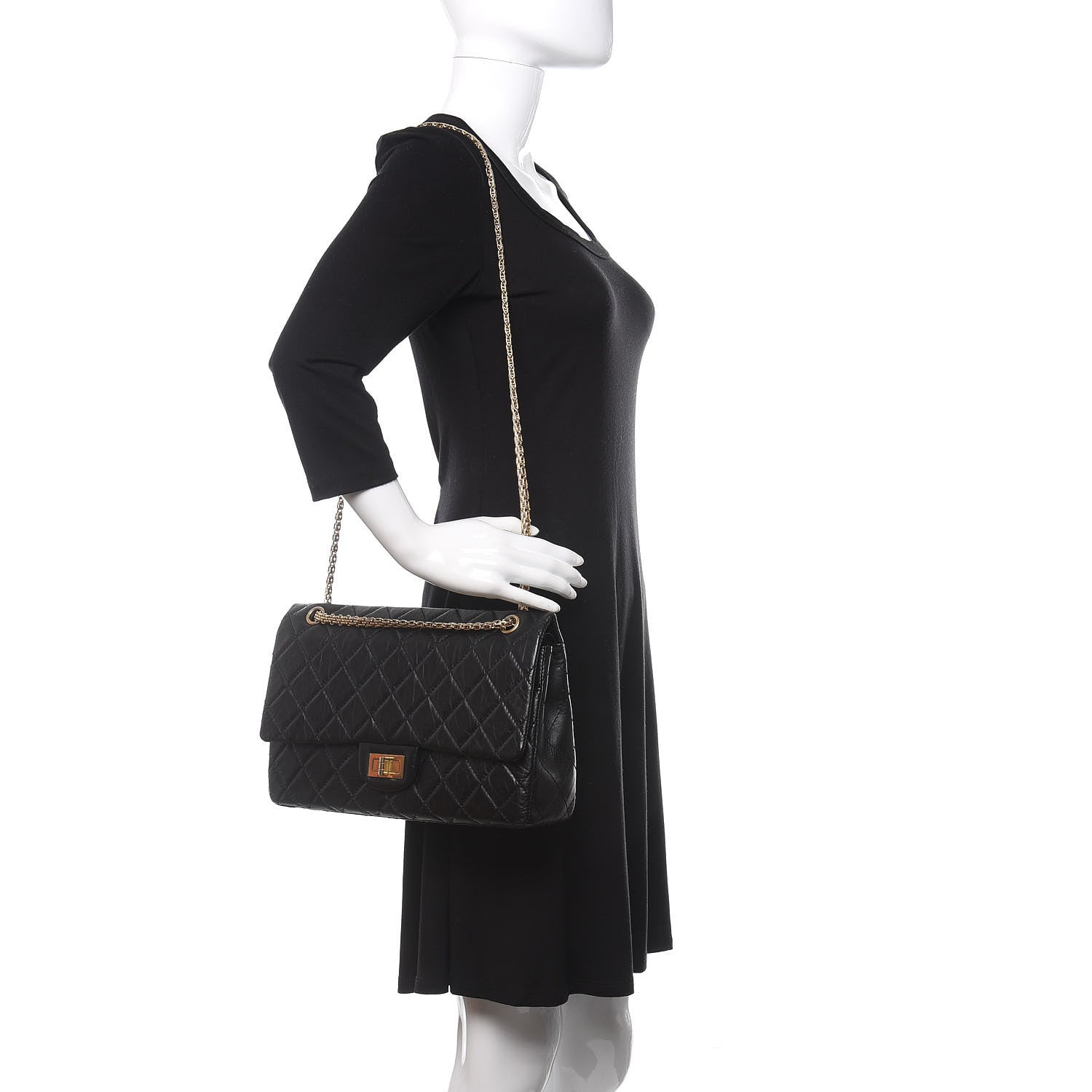 Chanel Aged Calfskin Quilted 2.55 Reissue 227 Flap Black 2 of 14