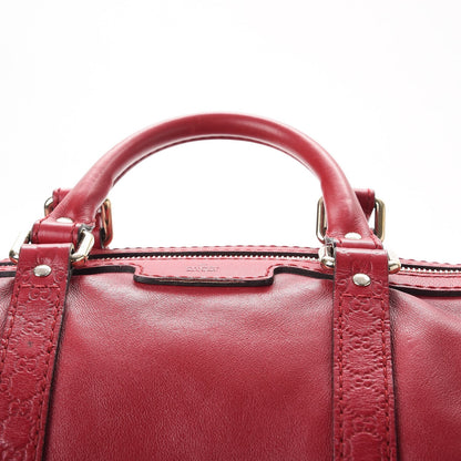 Gucci Calfskin Microguccissima Trim Medium Boston Raspberry Red 13 of 22