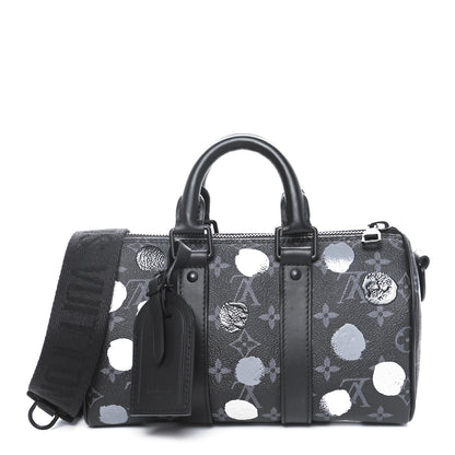 Louis Vuitton LV X YK Monogram Eclipse Keepall Bandouliere 25 Black Silver 1 of 10